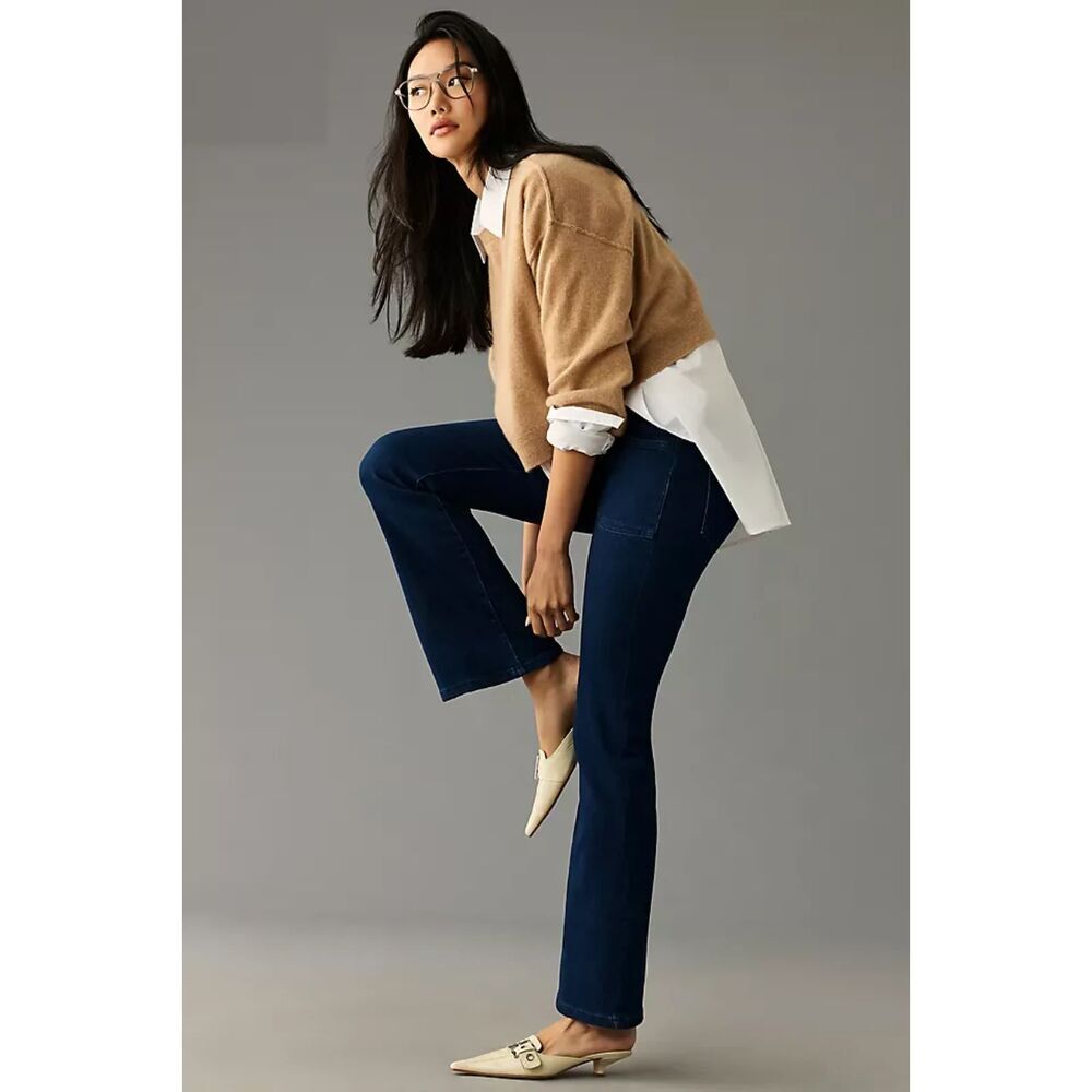 Pilcro Women Size 30P The Icon Flare Denim Jeans Casual Western Retro Festival - Picture 12 of 13